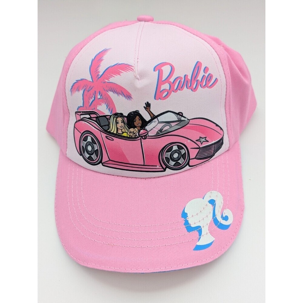 NWT Barbie Kids (Age 3+) Pink Adjustable Covertible Car Baseball Cap/Sunhat